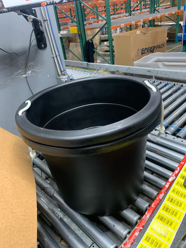 Photo 1 of 2 UNited Plastics Black Tubs With Rope Handle size: 2.5 Bushel