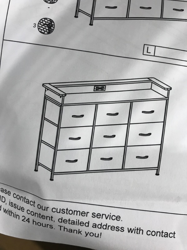 Photo 1 of 9 drawer dresser (white) 