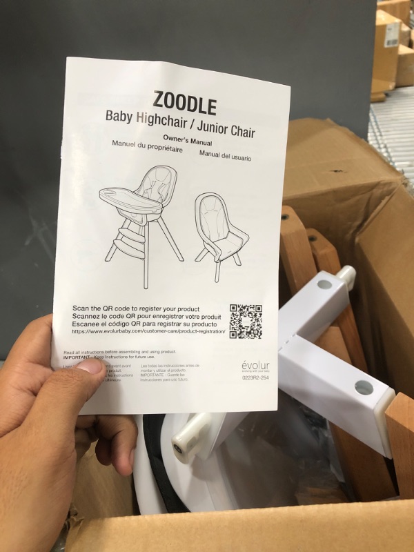 Photo 3 of (READ FULL POST) Evolur Zoodle 2 in 1 Convertible Baby High Chair in Black, Easy to Clean, Adjustable and Removable Tray, Compact and Portable High Chair, Foldable High Chair with Adjustable Footrest