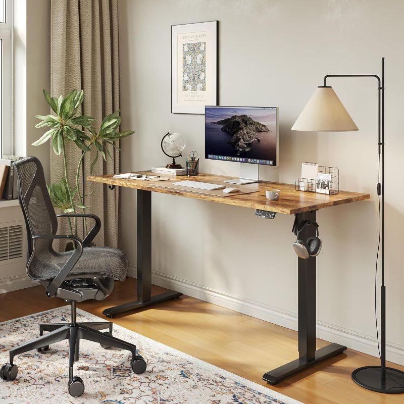 Photo 1 of Agilestic Electric Standing Desk, 48 x 24 Inches Height Adjustable Desk, Sit Stand up Desk for Work Office Home, Ergonomic Rising Computer Table with Memory...
