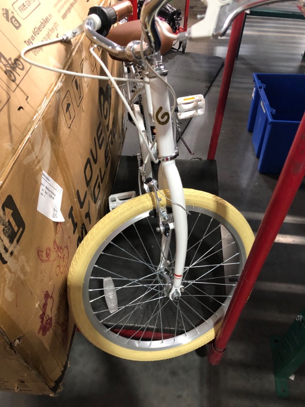 Photo 4 of **PARTS ONLY** NON REFUNDABLE**BIKE NOT COMPLETE**
Missy 20" 24" 26" inch Girl Cruiser 6-Speed Hybrid City Bicycle for Youth Over 6 Years Old with Wicker Basket & Lightweight, Multiple Colors White 20 Inch / Having Rack