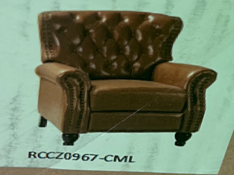 Photo 1 of Abraham Genuine Leather Recliner - Brown
