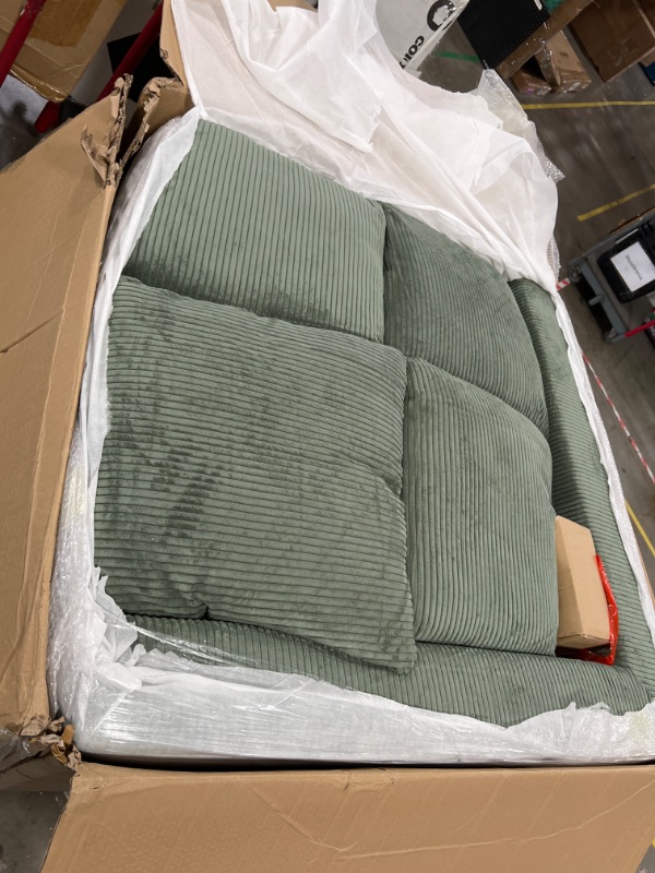 Photo 3 of 44"x45" corner sofa-olive green   