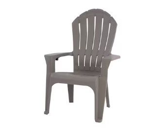 Photo 1 of Adams Manufacturing Stackable Gray Resin Frame Stationary Adirondack Chair with Slat Seat