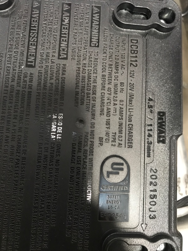 Photo 3 of *CHARGER ONLY* MISSING BATTERY* DeWalt 20V MAX POWERSTACK Lithium-Ion Compact Battery and Charger Starter Kit 2 pc