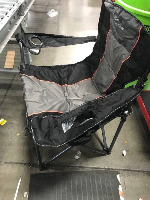 Photo 1 of ALPHA CAMP Folding Camping Chair Oversized Heavy Duty Padded Outdoor Chair with Cup Holder Storage and Cooler Bag, 450 LBS Weight Capacity, Thicken 600D Oxford, Blue
