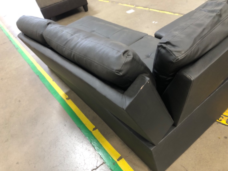 Photo 1 of *MISSING PARTS*MINOR DAMAGE*  Ainehome 3 PCS Living Room Set, Sectional Sofa Set, L-Shape Couch in Home, with Storage Ottoman and Matching Pillows (Black,Right Hand Facing)