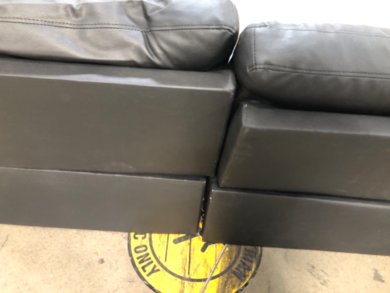 Photo 1 of *MISSING PARTS*MINOR DAMAGE*  Ainehome 3 PCS Living Room Set, Sectional Sofa Set, L-Shape Couch in Home, with Storage Ottoman and Matching Pillows (Black,Right Hand Facing)