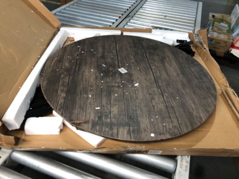 Photo 6 of ***DAMAGED - SEE PICTURES - LIKELY MISSING PARTS - UNABLE TO VERIFY FUNCTIONALITY***
Coavas Kitchen Dining Table Industrial Brown Round Mid-Century Vintage living Room Table Coffee/Bristro Table for Cafe/Bar,Easy-Assembly 31.4x31.4x29.5 Inches