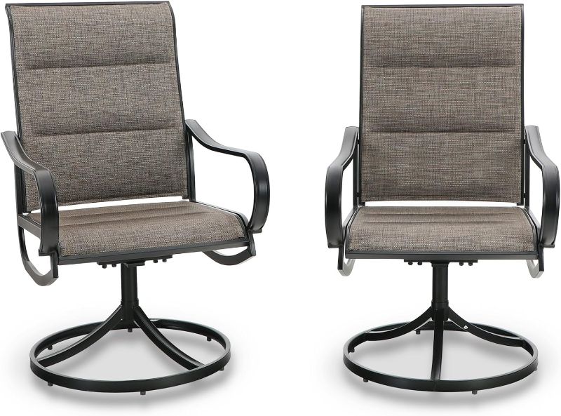 Photo 1 of *SIMILAR TO STOCK PHOTO* allen + roth Thomas Lake 2 Gray Steel Frame Swivel Chairs
