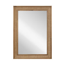 Photo 1 of allen + roth 32-in W x 44-in H Natural Wood Polished Wall Mirror
