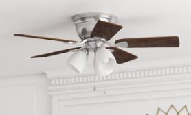 Photo 1 of ***Parts Only***Harbor Breeze Centreville 42-in Brushed Nickel Indoor Flush Mount Ceiling Fan with Light (5-Blade)
