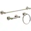 Photo 1 of 
Delta
Porter 3-Piece Bath Hardware Set with 24 in. Towel Bar, Toilet Paper Holder, Towel Ring in Brushed Nickel