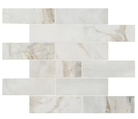 Photo 1 of **read notes** MSI Arabescato Venato White 11.73 in. x 11.73 in. x 10mm Honed Marble Mosaic Tile (9.6 sq. ft./Case)