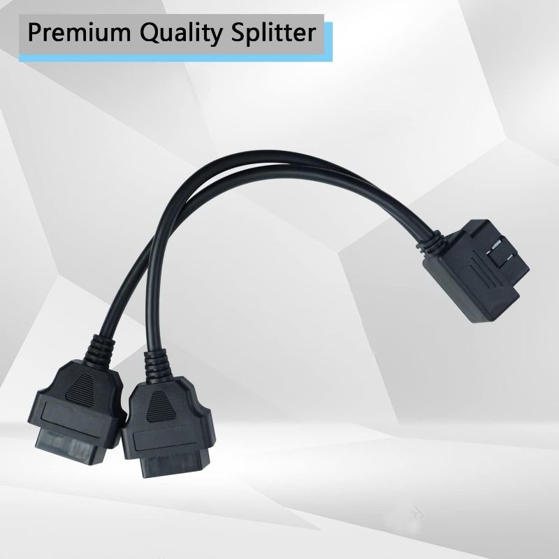 Photo 1 of 
OBD2 Right Angle Splitter Y Cable Male Splitter to 2 Female Extension Cable 30cm/12
Length:Y Cable