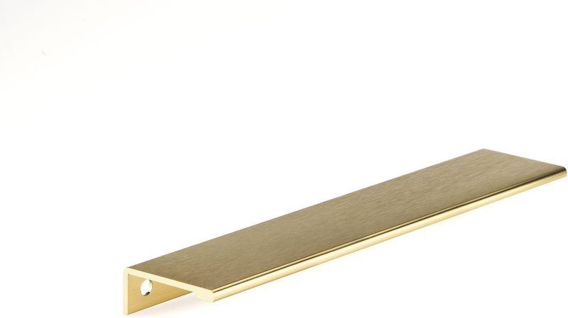 Photo 1 of 16 3/8 in (416 mm) Satin Gold Contemporary Aluminum Edge Pull, Lincoln Collection