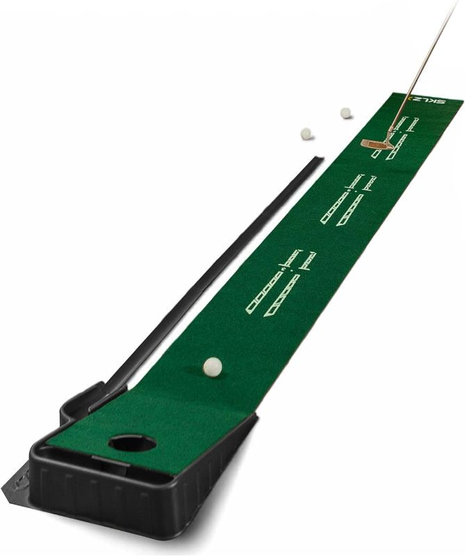 Photo 1 of 
SKLZ ACCELERATOR PRO - Indoor Golf Putting Mat with Auto-Ball Return & Behind-the-Hole Ball Collector - Putter Alignment Guides at 3, 5 & 7 Feet -...
