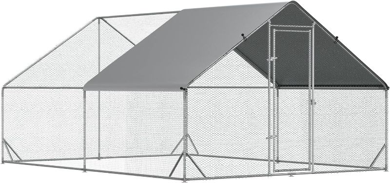 Photo 1 of 
PawHut Large Chicken Coop Metal Chicken Run with Waterproof, Spire Shaped Walk in Fence Cage Hen House for Outdoor and Yard Farm Use,...
Pattern Name:1" Dia Spire Roof
Size: 10 x 24