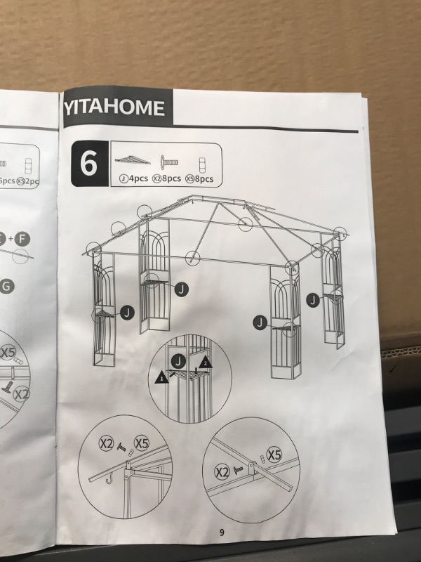 Photo 6 of **PARTS ONLY NON REFUNDABLE** READ NOTES**
YITAHOME Gazebo Metal Frame With Cream  Colored Shade