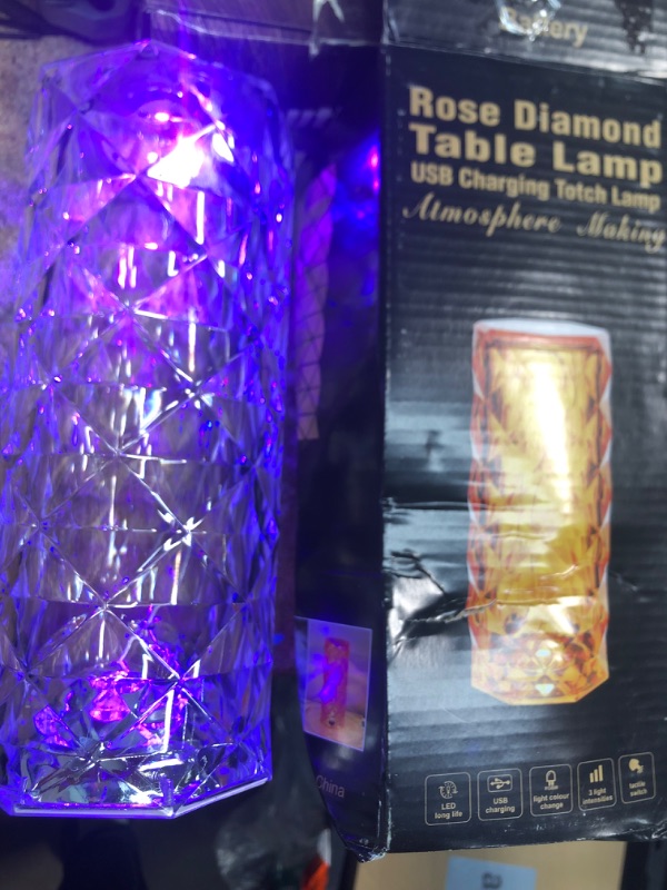 Photo 2 of **missing charging cord**
Crystal Table Lamp,RGB Rose Diamond Touch Lamps,Color Changing Night light for Bedroom/Living Room/Party Dinner Decor Creative Light (Remote & Touch
