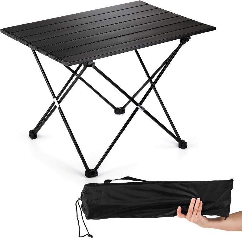 Photo 1 of  Camping Side Table, Portable Large Size Folding Beach Table, 22''L x 16''W x 15.7''H Aluminum Picnic Backpacking Table for Outdoor Cooking, BBQ, Hiking, Boat, Travel
