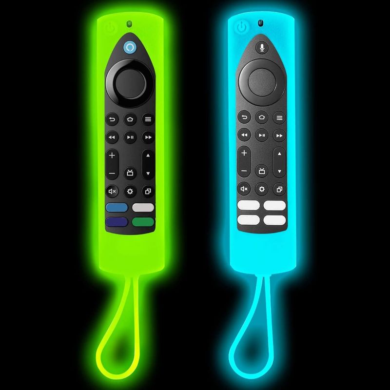 Photo 1 of [Climberer] 2-Pack Night Vision Covers for Fire 4K Max & Cube TVs (Insignia, Toshiba, Pioneer, Omni) - Luminous Silicone with Lanyard for Instant Visibility
