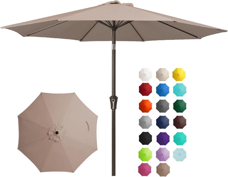 Photo 1 of ***USED - MISSING BOTTOM HALF OF POLE - SEE PICTURES - NO PACKAGING***
JEAREY 9FT Patio Umbrella for Outdoor with Push Button Tilt and Crank, Outdoor Patio Umbrellas Table Umbrella 8 Sturdy Ribs UV Protection Waterproof for Market, Garden, Deck, Backyard,