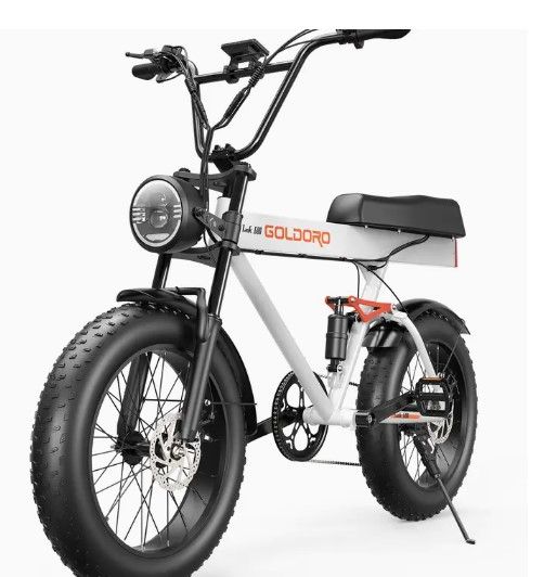 Photo 1 of (USED/ MAJOR DAMAGE/ SEE NOTES) 
Wholesale Goldoro Electric Bike 20" Tank 600 Fat Tire,500W/48V (White)