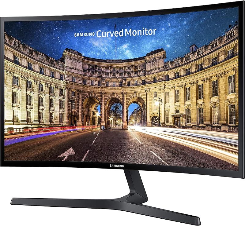 Photo 1 of SAMSUNG 23.5” CF396 Curved Computer Monitor, AMD FreeSync for Advanced Gaming, 4ms Response Time, Wide Viewing Angle, Ultra Slim Design, LC24F396FHNXZA, Black
