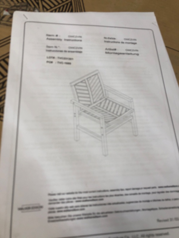 Photo 1 of Acacia outdoor chevron chair 