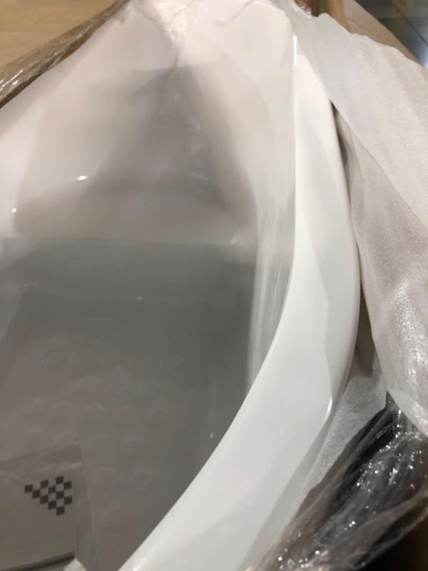 Photo 3 of (READ FULL POST) 47 in. x 26.8 in. Soaking Bathtub with Side Drain in White/Matte Black
