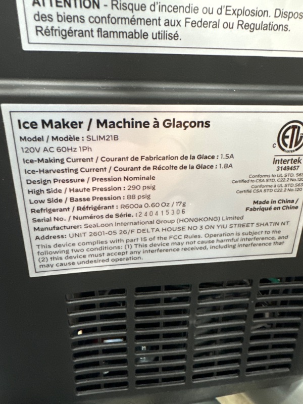 Photo 5 of ***SEE NOTES*** 
Silonn Ice Maker Countertop, Portable Ice Machine with Carry Handle, Self-Cleaning Ice Makers with Basket and Scoop, 9 Cubes in 6 Mins, 26 lbs per Day, Ideal for Home, Kitchen, Camping, RV
