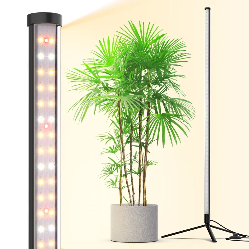 Photo 1 of Barrina Grow Lights for Indoor Plants with Stand, 42W 169 LEDs Full Spectrum Wide Illumination Area, T10 Vertical Standing Plant Grow Light, 4FT Height with On/Off Switch and Tripod Floor Stand
