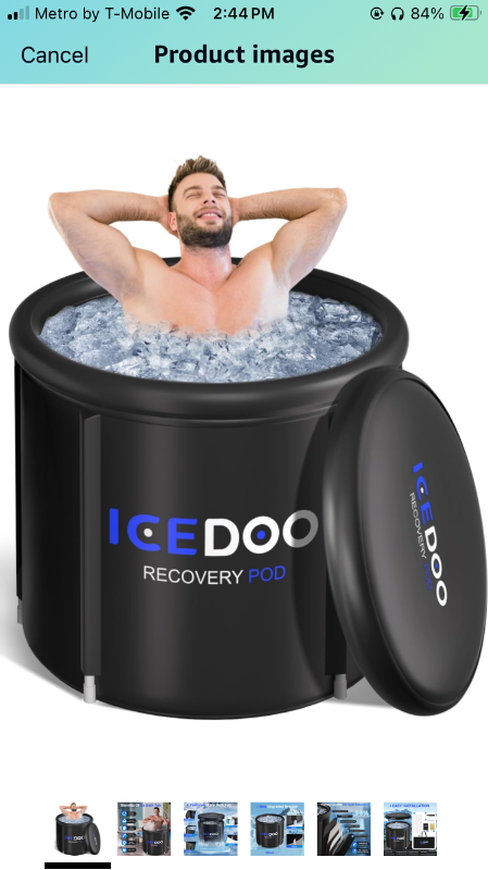 Photo 1 of 119 Gal Portable Inflatable Ice Bath Tub for Athletes,Multiple Layered Cold Plunge Tub with Cover,Ice Plunge Tub for Cold Water Therapy,Portable Ice Bath for Home,Courtyard and Outdoor