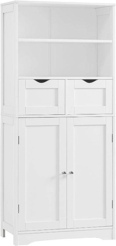 Photo 1 of [READ NOTES]
Iwell Tall Bathroom Cabinet, Storage Cabinet with 2 Drawers & Adjustable Shelves, Bathroom Floor Cabinet for Living Room, Dining Room, Entryway, White