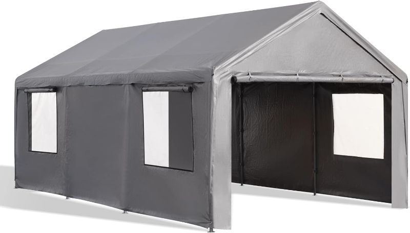 Photo 1 of 
Gardesol Carport, 12'x20' Extra Large Heavy Duty Carport with Roll-up Ventilated Windows, Portable Garage with Removable Sidewalls & Doors for...
Color:Gray
Size:12' x 20'