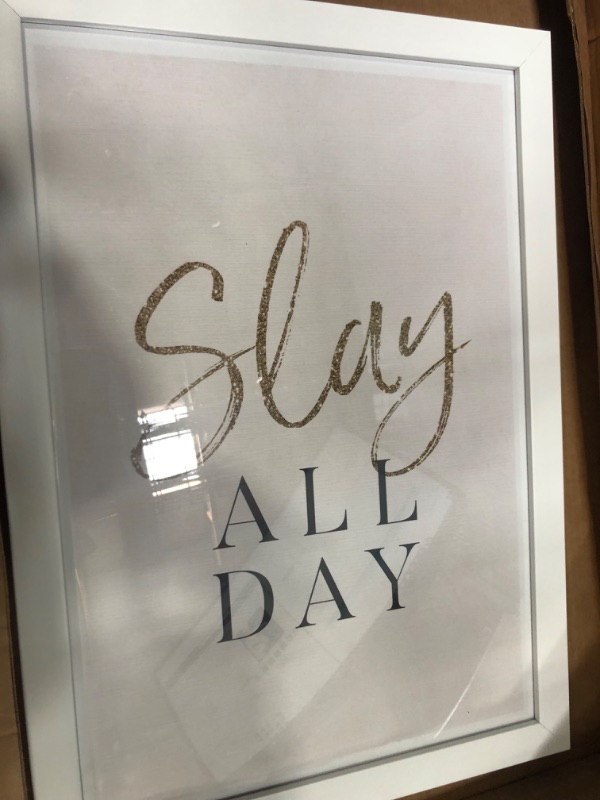 Photo 2 of Typography and Quotes Framed Wall Art Prints 'Slay All Day' Funny Quotes and Sayings