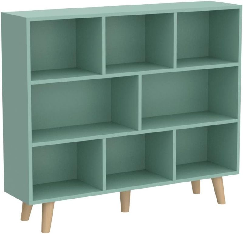 Photo 1 of 
IOTXY Wooden Open Shelf Bookcase - 3-Tier Floor Standing Display Cabinet Rack with Legs, 8 Cubes Bookshelf, Tiffany-Green
Size:100CM
Color:Tiffany Green