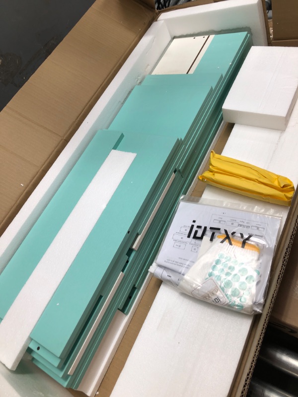 Photo 1 of 
IOTXY Wooden Open Shelf Bookcase - 3-Tier Floor Standing Display Cabinet Rack with Legs, 8 Cubes Bookshelf, Tiffany-Green
Size:100CM
Color:Tiffany Green
