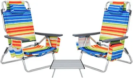 Photo 1 of 1 Chair and Table Arlmont & Co. Norela Folding Beach Chair and Table