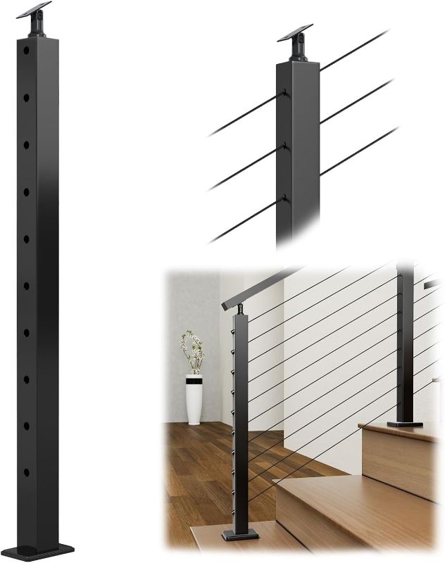 Photo 1 of 
[Patent] Muzata 1Pack Glass Railing Post Designed for Level Stair Middle End Post with Bracket for Handrail 42"x2"x2" T304 Stainless Steel Black...
Style:Level & Stair post
