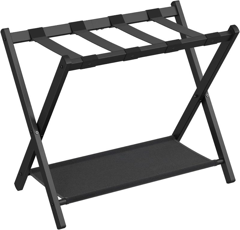 Photo 1 of 
Photo for Reference Only***SONGMICS Luggage Rack for Guest Room, Suitcase Stand with Storage Shelf, Steel Frame, Foldable for Easy Storage, Hotel, Bedroom, Black URLR003B01
Color:Black
Item Package Quantity:1