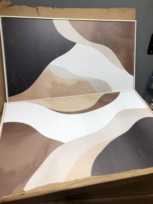 Photo 1 of 
SIGNLEADER Framed Canvas Print Wall Art Set Brown, Tan and Black Watercolor Waves Abstract Shapes Illustrations Modern Relax/Calm Multicolor for Living Room...
Size:24" x 36" x 2 Panels NATURAL
Color:Bas01-2201-yui02