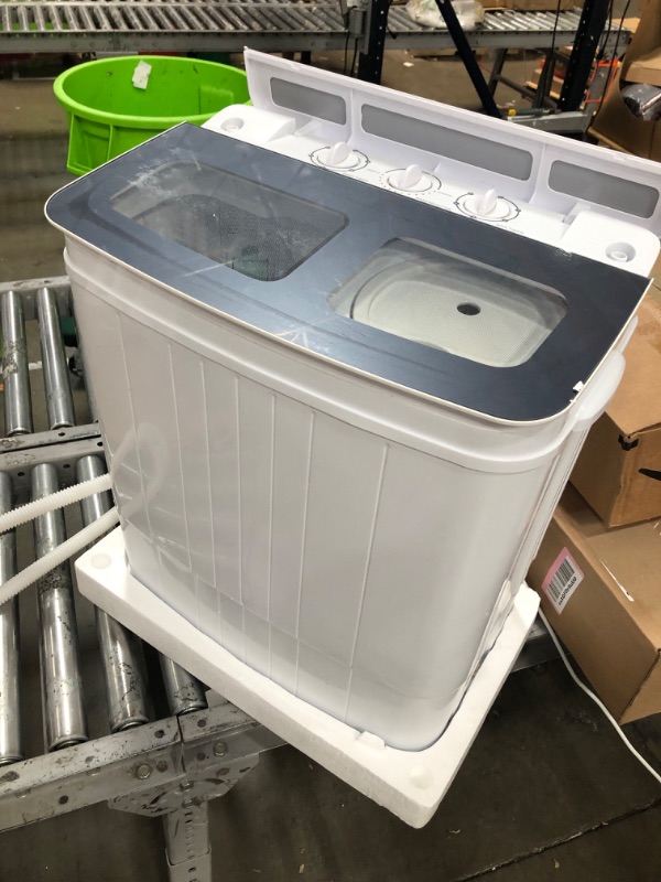 Photo 2 of 
Photo for Reference Only***BANGSON Compact Portable Washing Machine, 17.6 Lbs Portable 11 Lbs Small Twin Tub Washer and 6.6 Lbs Spin Cycle for Camping, Dorms, College Apartments, RV,.