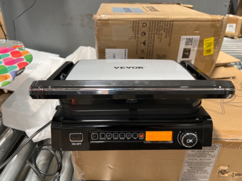 Photo 1 of  VEVOR 7 IN 1 Electric Contact Grill,1800W Indoor Panini Press Griddle,Stainless Steel Teppanyaki Grill with Nonstick&Removable Iron Plate, 0-446? Adjustable Temp Control,LCD Display,110V