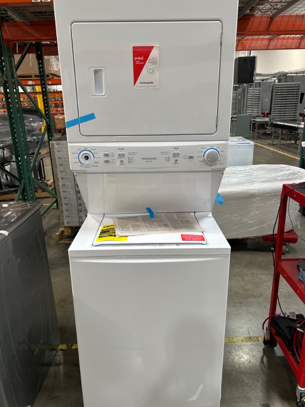 Photo 2 of Frigidaire FLCE7522AW 27 Electric Laundry Center with 3.9 cu. ft. Washer Capacity 5.6 cu. ft. Dry Capacity 10 Wash Cycles 10 Dry Cycles in White