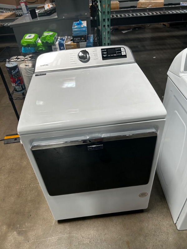 Photo 6 of Maytag SMART Capable 7.4-cu ft Smart Electric Dryer (White)
