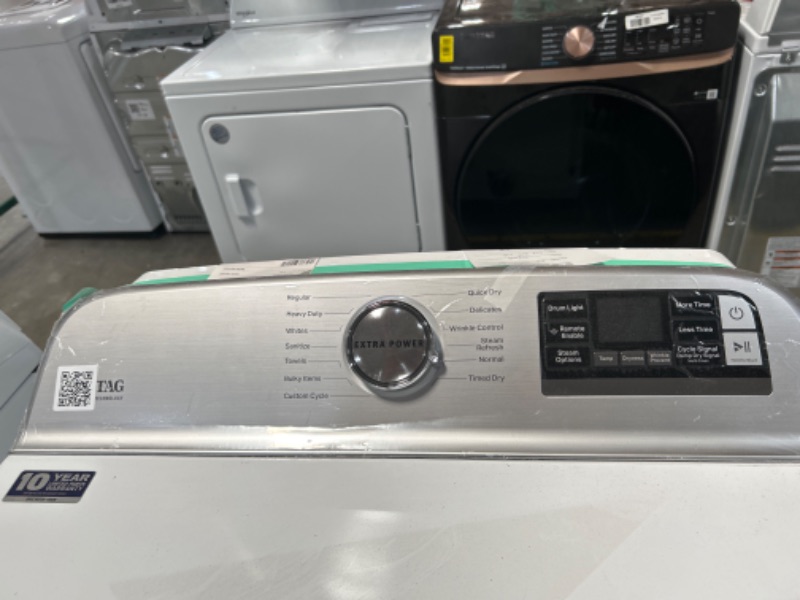 Photo 3 of Maytag Smart Capable 7.4-cu ft Steam Cycle Smart Electric Dryer (White) ENERGY STAR
