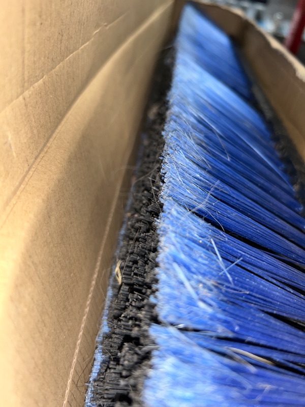 Photo 1 of 24 inches Push Broom Outdoor Heavy Duty Broom for Deck Driveway Garage Yard Patio Concrete Floor Cleaning-Blue