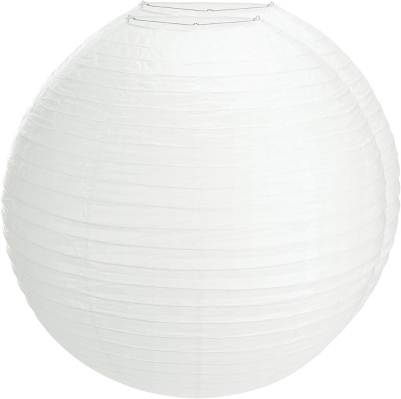 Photo 1 of 2 Pcs Chinese Paper Lantern 30" Jumbo Round Lantern Lamp Japanese Hanging Ball Lantern for Bridal Shower Decoration Anniversary Birthday Classroom Ceiling Wedding Party Supply(White)